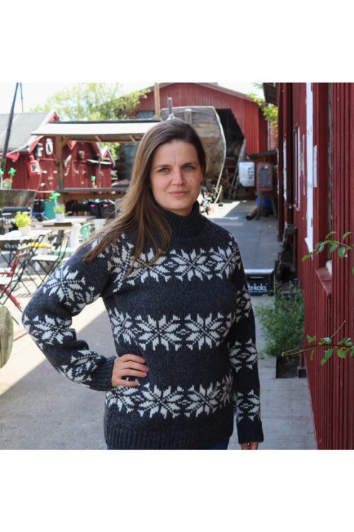 Isländer Stil Pullover "Isblomst" Eisblumen/Schneeflocken Muster