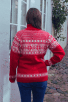 Norweger Pullover "Fjordglød" mit Schneeflocke - 100 % Schurwolle