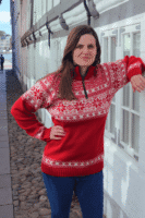 Norweger Pullover "Fjordglød" mit Schneeflocke - 100 % Schurwolle