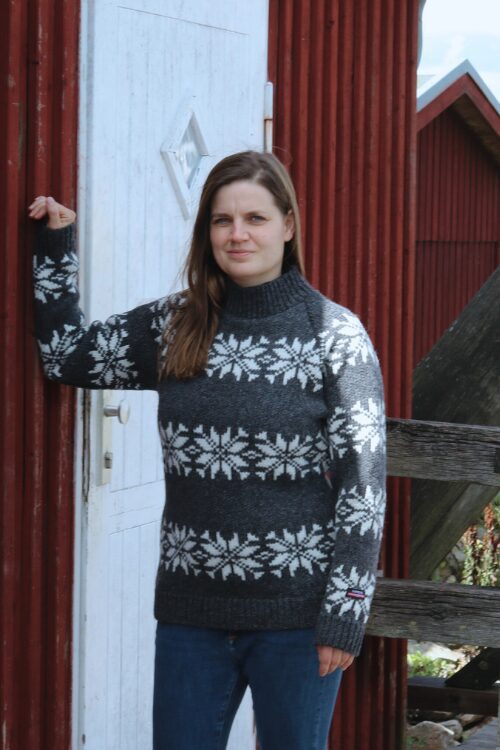 Isländer Stil Pullover "Isblomst" Eisblumen/Schneeflocken Muster