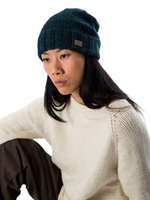 Skandinavische Wollmütze "Alrune" Perlstrick Merinowolle