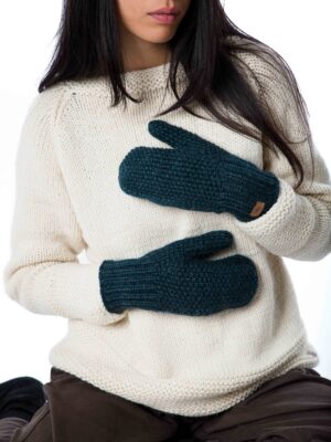 Skandinavische Perlstrick-Handschuhe "Alrune" Merinowolle mit Fleece