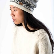Norweger Wollmütze Damen Enya weiss