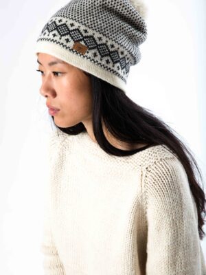 Norweger-Stil Wollmütze "Enya" aus Lammwolle