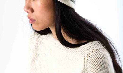 Norweger Wollmütze Damen Enya weiss