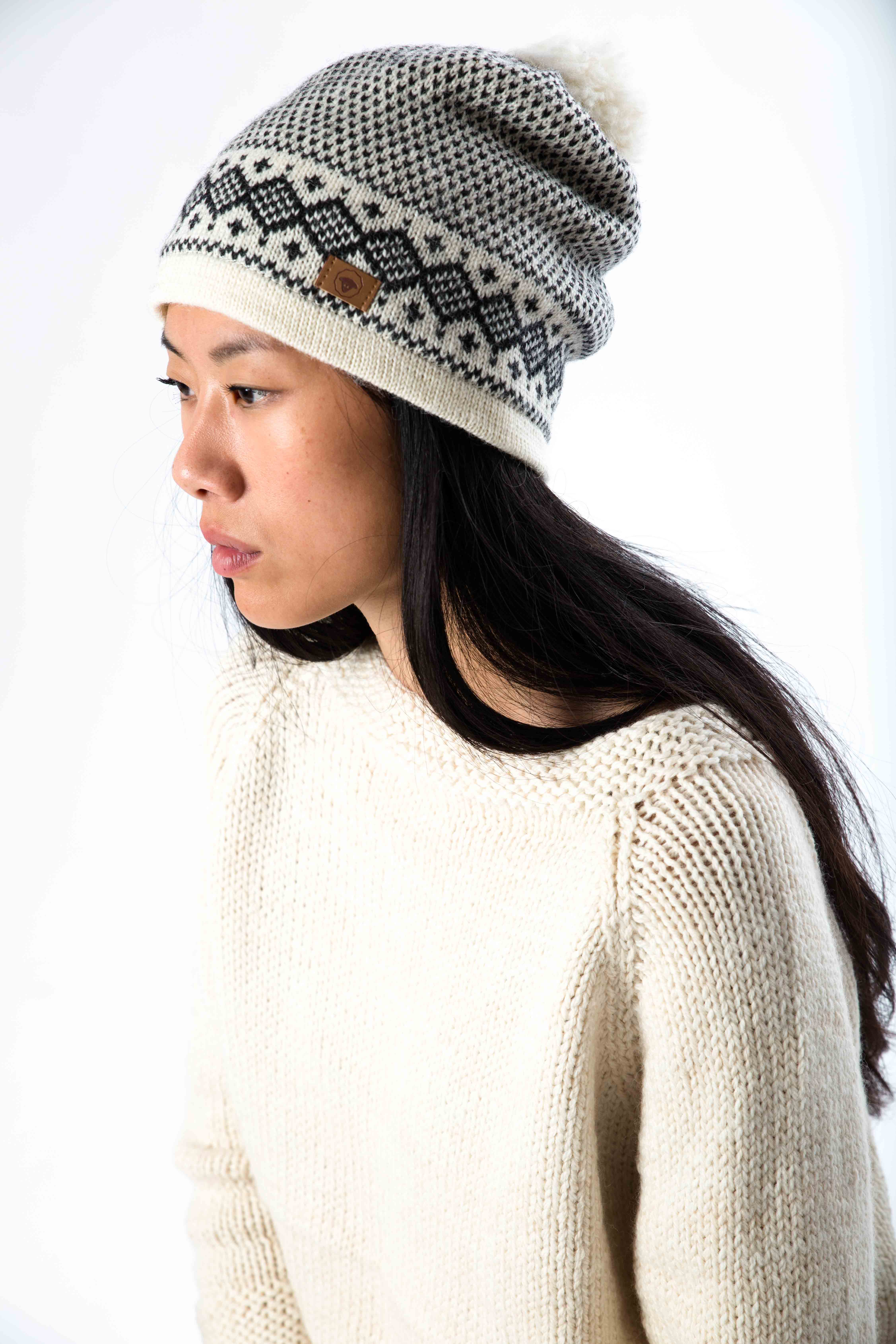 Norweger-Stil Wollmütze "Enya" aus Lammwolle