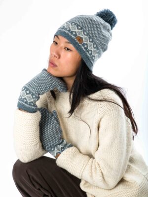 Norweger Wollhandschuhe Enya blau