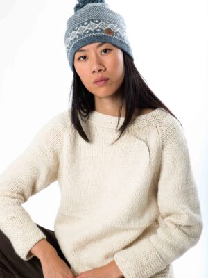 Norweger Wollmütze Damen Enya Blau