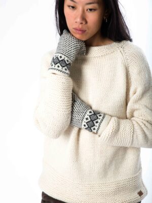 Norweger-Muster Wollhandschuhe "Enya" Lammwolle mit Fleece