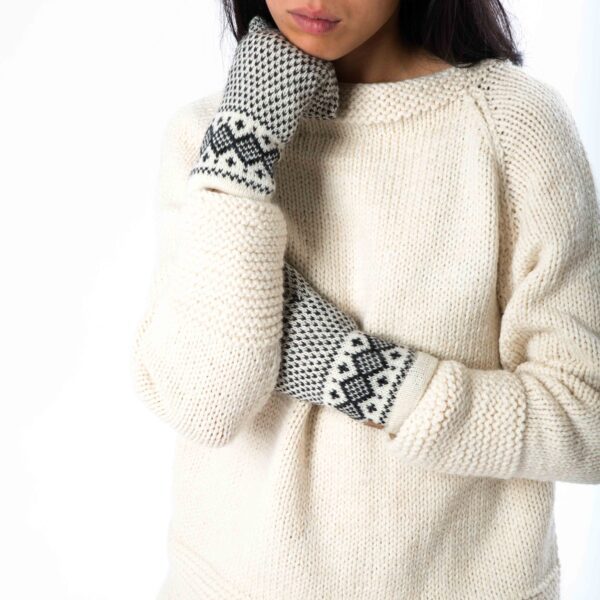 Norweger-Muster Wollhandschuhe "Enya" Lammwolle mit Fleece