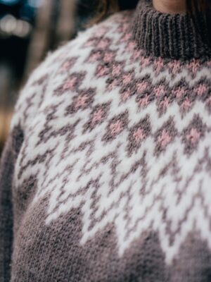 Merinowolle Norwegermuster Pullover "Che Che" Handgestrickt