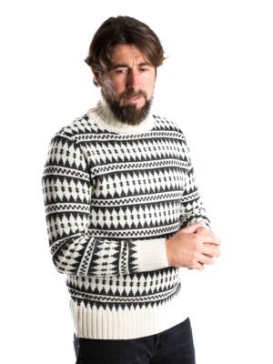 Skandinavischer Merinowolle-Pullover Rollkragen "Gorm" WEISS
