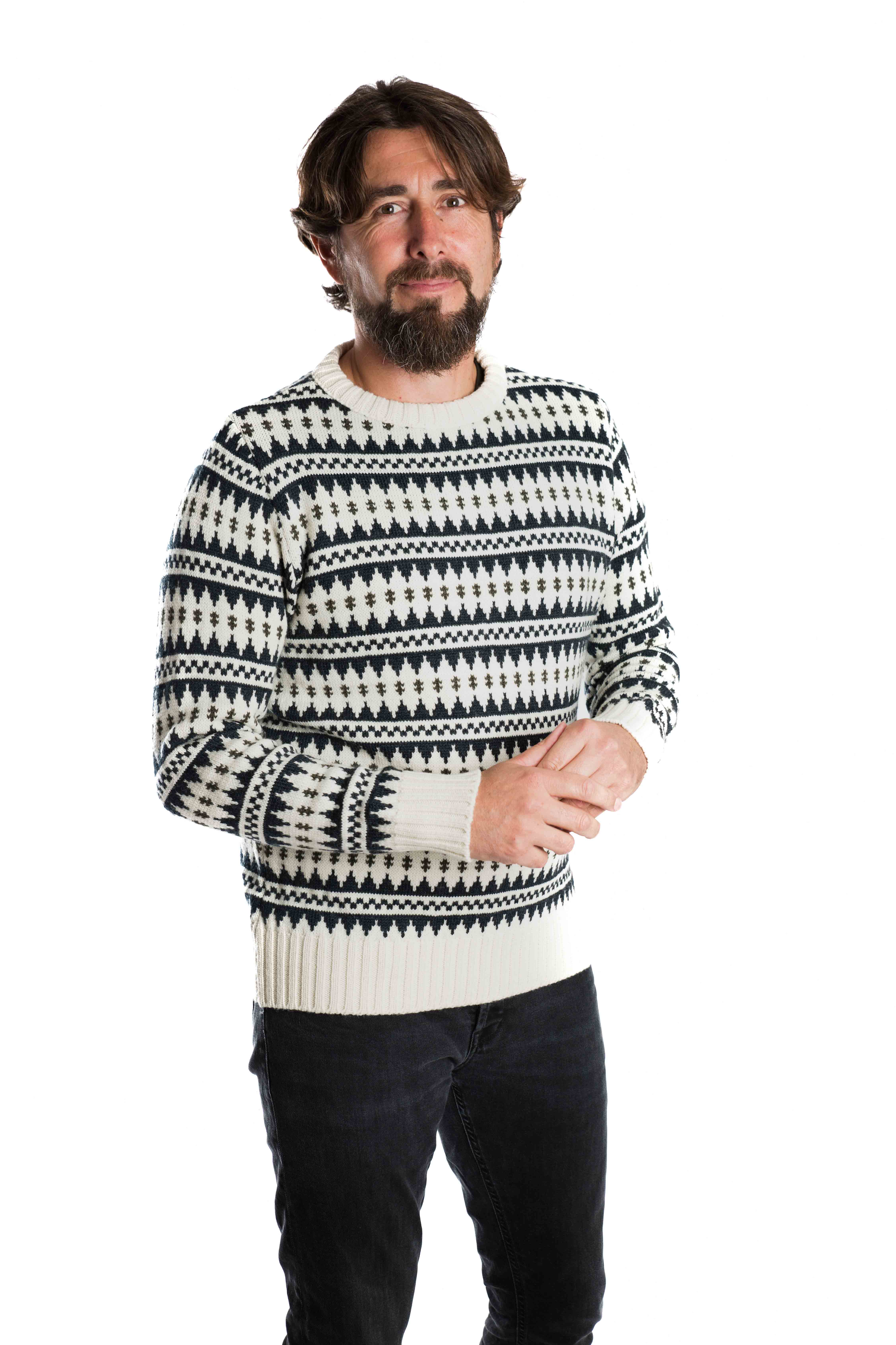 Skandinavischer Merinowolle-Pullover Rundhals "Gorm" NAVY