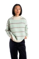 Merinowolle-Pullover Rundhals "Gunhild" BLAU