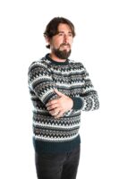 Skandinavischer Merinowolle-Pullover "Halfdan" INDIGO