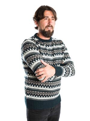 Skandinavischer Merinowolle-Pullover "Halfdan" INDIGO