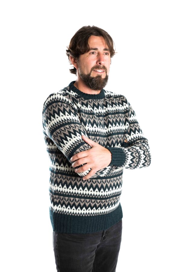 Skandinavischer Merinowolle-Pullover "Halfdan" INDIGO