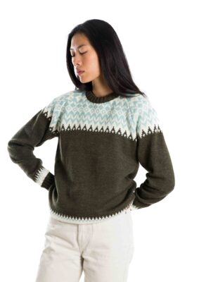 Skandinavischer Merinowolle-Pullover "Helga" OLIVE