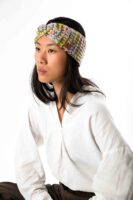 Handgestricktes Stirnband "Sol" in fröhlichem Multicolor