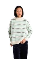Merinowolle-Pullover Rundhals "Gunhild" BLAU