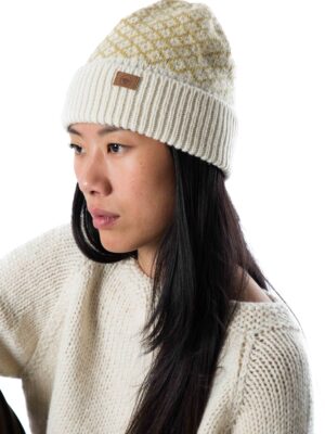 Skandinavische Wollstrickmütze Iris Senfgelb Mustard