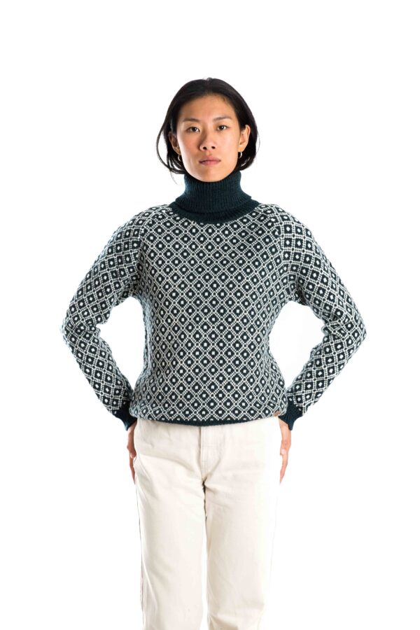 Merinowolle-Rollkragenpullover "Lila" INDIGO