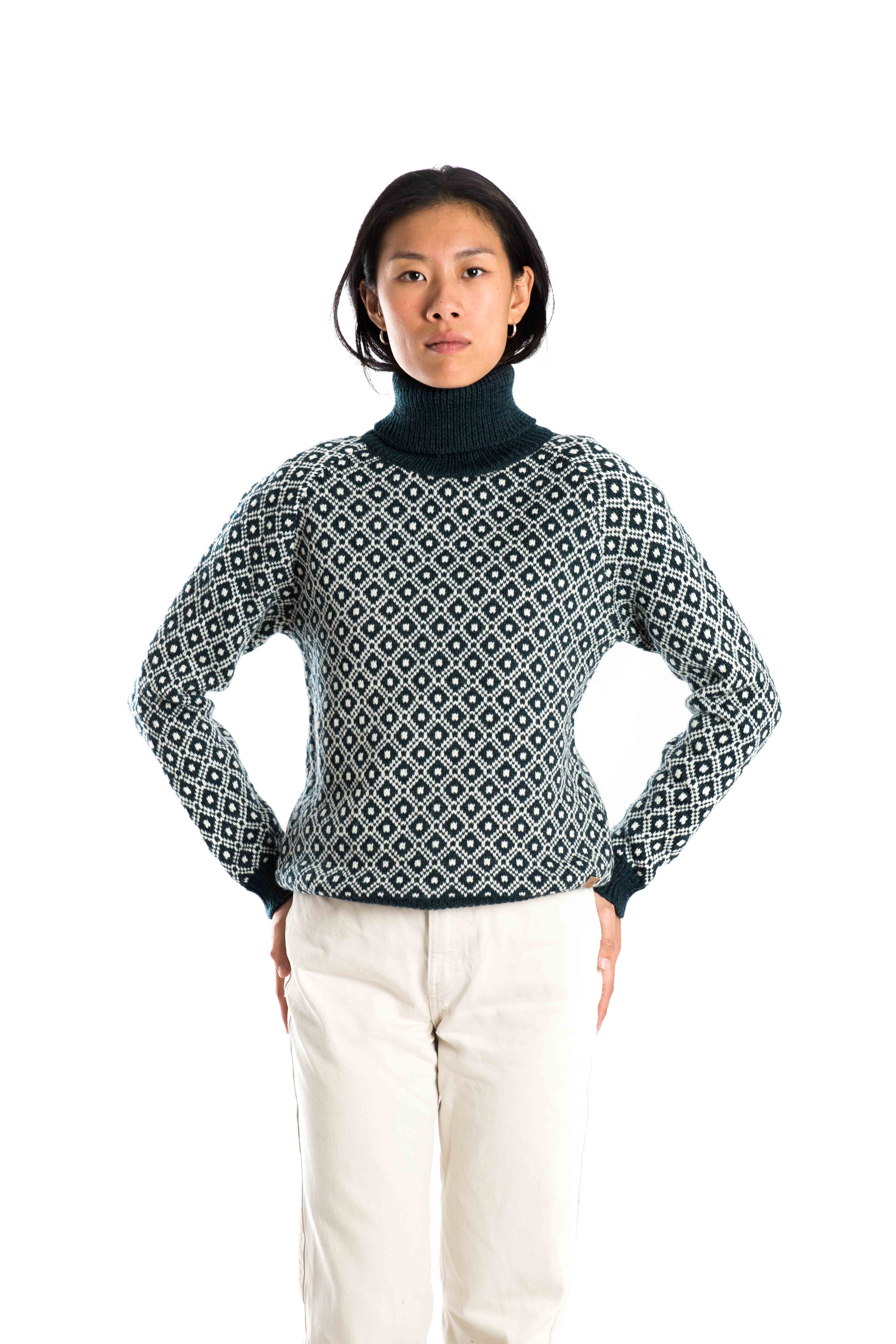 Merinowolle-Rollkragenpullover "Lila" INDIGO