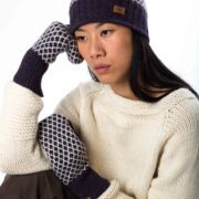 Skandinavische Wollhandschuhe :Liv Aubergine