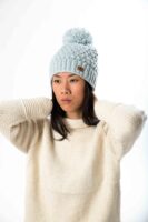 Skandinavische Wollstrickmütze Perlstrick "Queen" Lammwolle mit Fleece