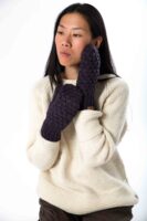 Skandinavische Wollstrickhandschuhe Perlstrick "Queen" aus Lammwolle mit Fleece