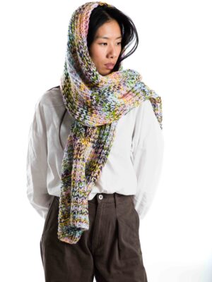 Handgestrickter Merinoschal "Sol" in fröhlichem Multicolor