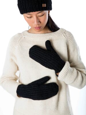 Skandinavische Wollhandschuhe "Ulv" handgestrickt Merinowolle mit Fleece