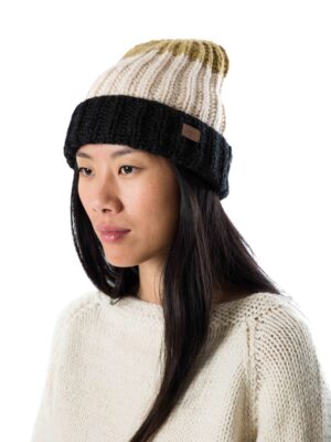 Skandinavische Wollmütze Viola schwarz