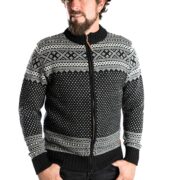 Norweger Strickjacke Arn Merinowolle Schwarz