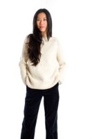 Skandinavischer Merinowolle-Pullover "Baltic" CREME handgestrickt