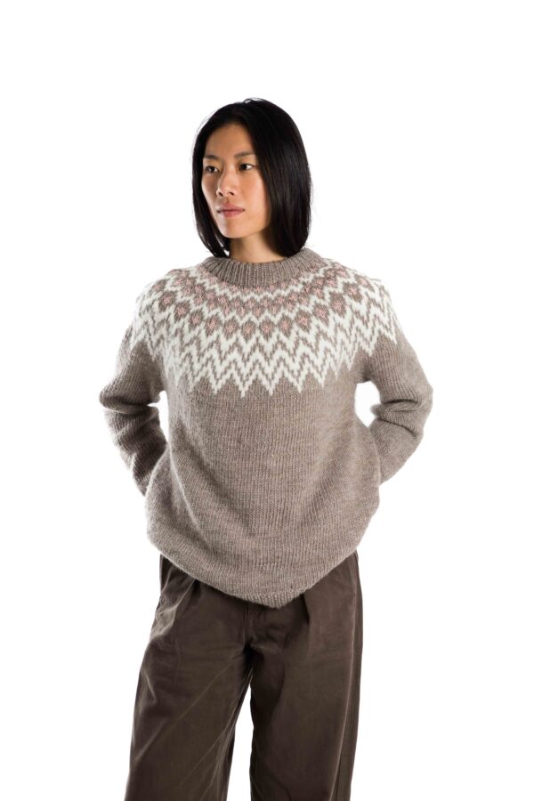 Merinowolle Norwegermuster Pullover "Che Che" Handgestrickt