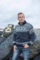 Norweger Pullover "Morten" Schneeflocken Muster, 100 % Schurwolle