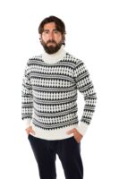 Skandinavischer Merinowolle-Pullover Rollkragen "Gorm" WEISS