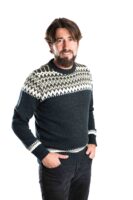 Norweger-Stil Pullover "Alp" Merinowolle NAVY