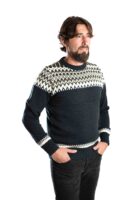 Norweger-Stil Pullover "Alp" Merinowolle NAVY