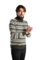 Skandinavischer Merinowolle-Pullover Rollkragen "Gorm" OLIVE