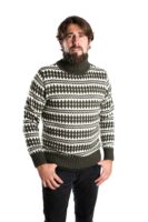 Skandinavischer Merinowolle-Pullover Rollkragen "Gorm" OLIVE