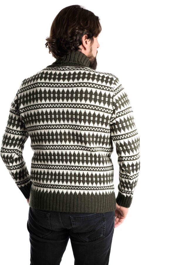 Skandinavischer Merinowolle-Pullover Rollkragen "Gorm" OLIVE