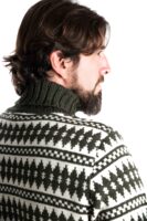 Skandinavischer Merinowolle-Pullover Rollkragen "Gorm" OLIVE