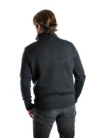 Merinowolle-Pullover "DAI" mit Zipper im Perlstrickmuster