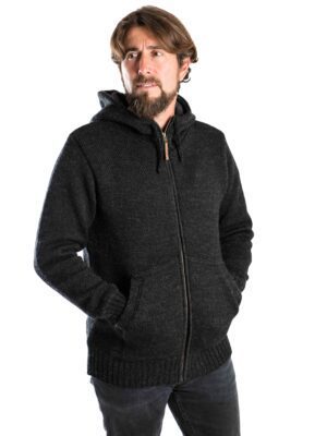 Skandinavische Herren Strickjacke DAI mit Hoodie _Front 2