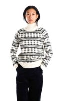 Skandinavischer Merinowolle-Pullover Rollkragen "Gunhild" COAL