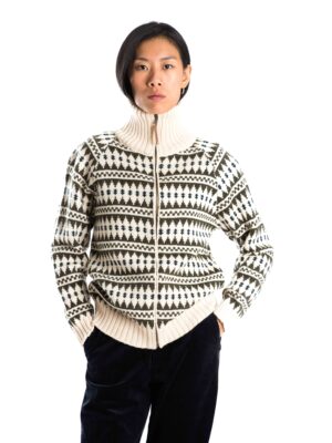 Skandinavischer Merinowolle Cardigan "Gunhild" OLIVE