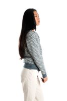 Skandinavische Wollstrickjacke mit Rautenmuster "Iris" Merinowolle