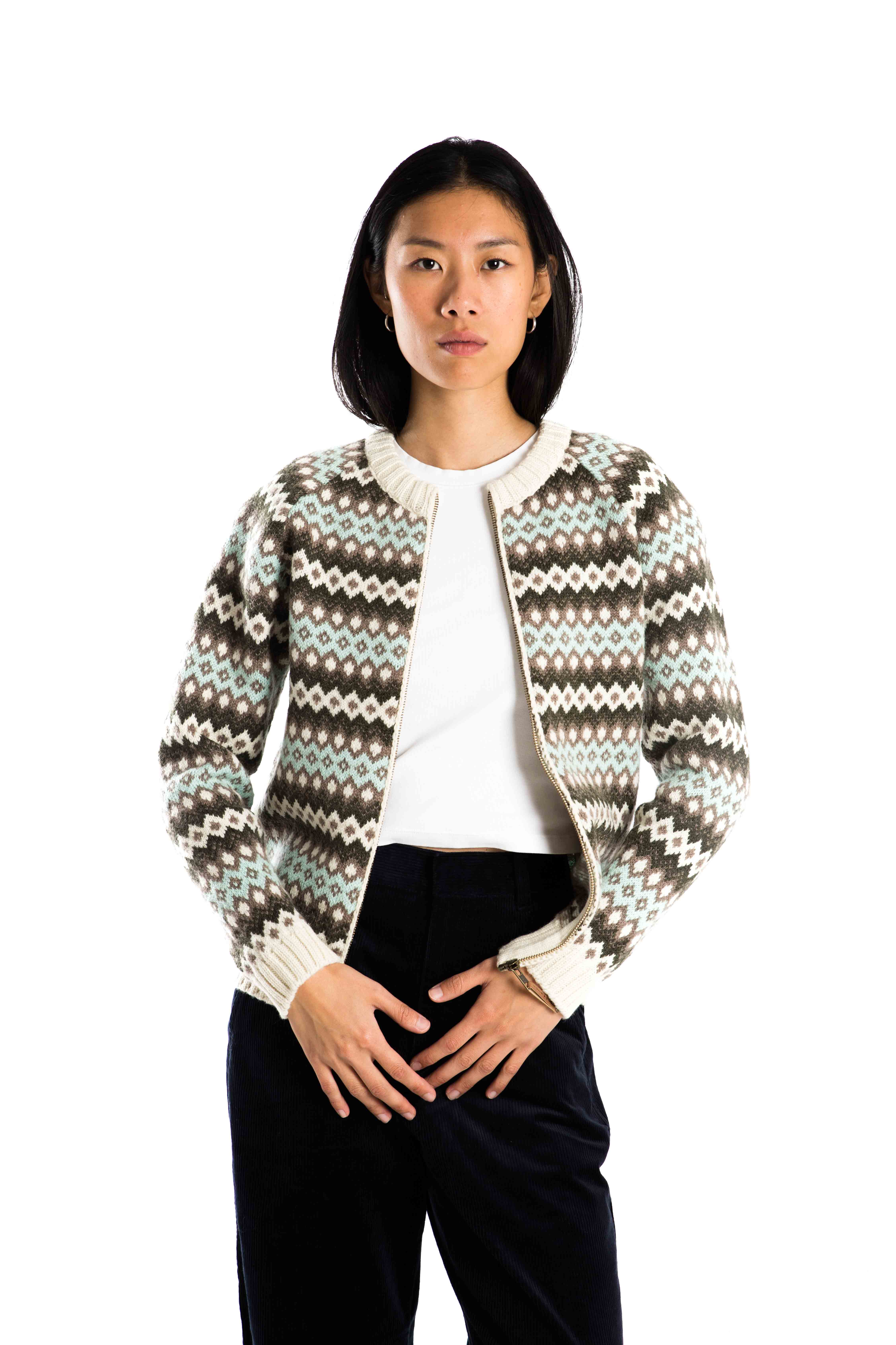 Skandinavischer Merinowolle Cardigan "Hazel" BLAU